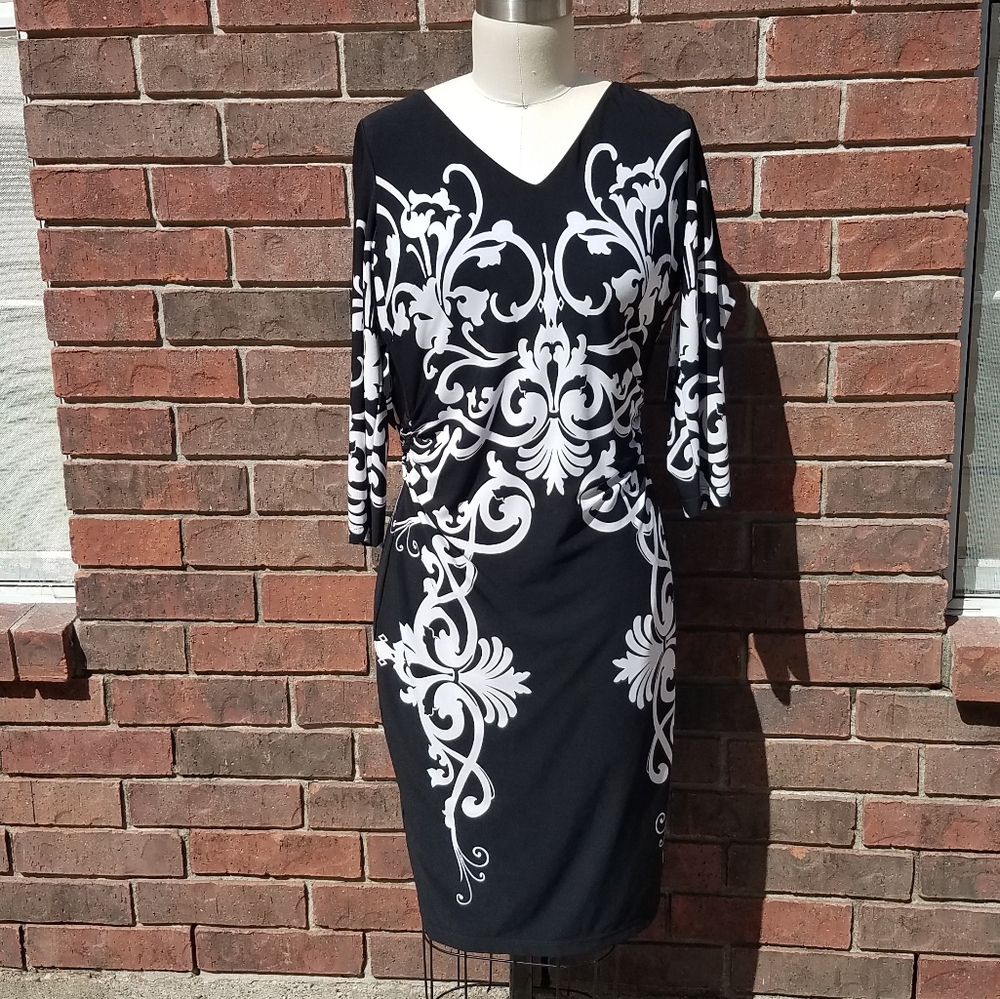 Black and White David Meister Dress
